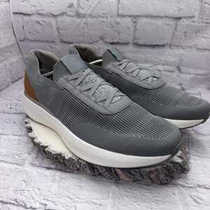 Johnston & Murphy Mens Knit Mesh Slip On Lifestyle Sneakers Shoes 13 Gray